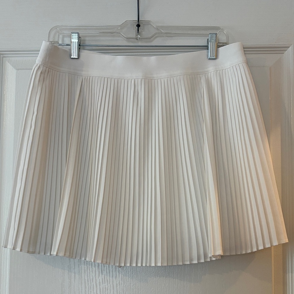 Pleated White Athletic Skort